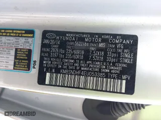 2014 Hyundai Santa Fe Limited with VIN KM8SNDHF4EU053385, listed as a IAAI auction lot 42021698 with 168,199 mi miles. Bid and sale history available at carsss.com. Image 9.