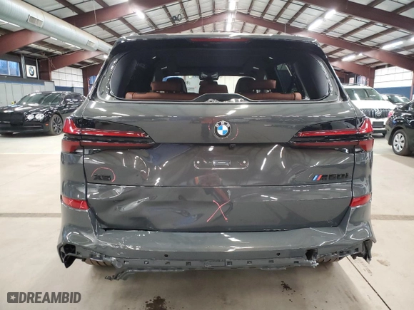 2025 BMW X5 M60i with VIN 5UX33EU06S9W32977, listed as a Copart auction lot 85755824 with 272 mi miles and Salvage Title. Bid and sale history available at carsss.com. Image 6.