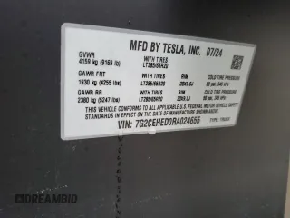 2024 Tesla Cybertruck z VIN 7G2CEHED0RA024655, wystawiony jako Copart lot #85044624 z przebiegiem 498 mil mil oraz Szkoda całkowita • Salvage title. Historia ofert i sprzedaży dostępna na DreamBid. Obrazek 12.