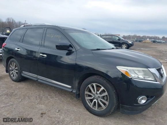 2014 Nissan Pathfinder S with VIN 5N1AR2MM5EC680563, listed as a IAAI auction lot 42020044 with 143,574 mi miles. Bid and sale history available at carsss.com. Image 1.