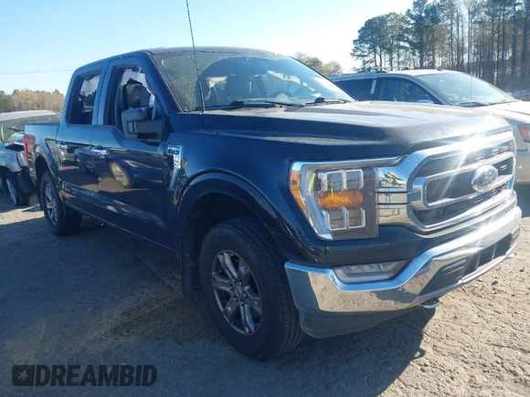 2021 Ford F-150 XL with VIN 1FTEW1EP9MFC67009, listed as a IAAI auction lot 41895221 with 55,417 mi miles. Bid and sale history available at carsss.com. Image 1.