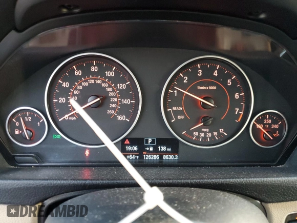 2016 BMW 3 Series 328i with VIN WBA8E9G54GNU27704, listed as a Copart auction lot 47896915 with 126,286 mi miles and Salvage Title. Bid and sale history available at carsss.com. Image 9.
