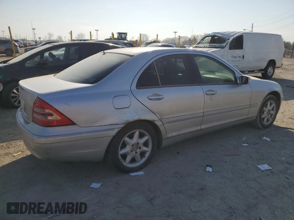2002 Mercedes-Benz C with VIN WDBRF61J92F287899, listed as a Copart auction lot 48699435 with 145,465 mi miles and Salvage Title. Bid and sale history available at carsss.com. Image 3.