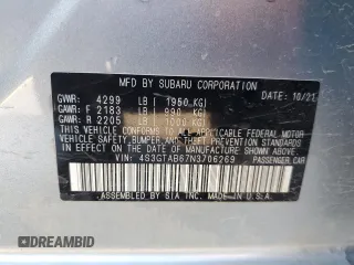 2022 Subaru Impreza z VIN 4S3GTAB67N3706269, wystawiony jako Copart lot #80707564 z przebiegiem 39 953 mil mil oraz Szkody całkowita. Historia ofert i sprzedaży dostępna na DreamBid. Obrazek 12.