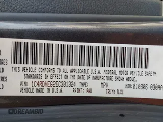2014 Dodge Durango Citadel with VIN 1C4RDHEG2EC381324, listed as a IAAI auction lot 42021611 with 104,178 mi miles and . Bid and sale history available at DreamBid. Image 9.