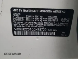 2016 BMW X6 xDrive35i with VIN 5UXKU2C51G0N78729, listed as a Copart auction lot 68345763 with 35,620 mi miles. Bid and sale history available at carsss.com. Image 12.