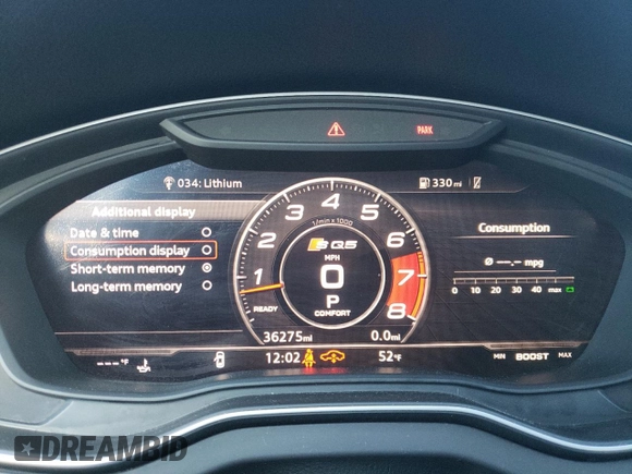 2019 Audi SQ5 Premium Plus with VIN WA1B4AFY2K2087126, listed as a Copart auction lot 44254124 with 36,275 mi miles and . Bid and sale history available at DreamBid. Image 9.