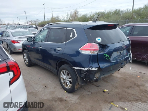 2016 Nissan Rogue SV with VIN KNMAT2MV4GP673663, listed as a IAAI auction lot 42028823 with 126,772 mi miles. Bid and sale history available at carsss.com. Image 3.