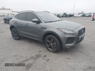 2020 Jaguar E-PACE Checkered Flag Edition with VIN SADF12FX5L1Z87737, listed as a IAAI auction lot 41693995 with 52,100 mi miles. Bid and sale history available at carsss.com. Image 1.
