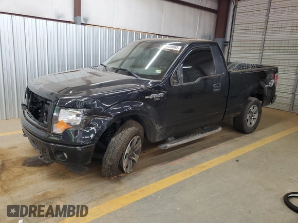 2014 Ford F-150 XL with VIN 1FTMF1EF2EKF89275, listed as a Copart auction lot 55439885 with 122,900 mi miles and Salvage title. Bid and sale history available at DreamBid. Image 1.