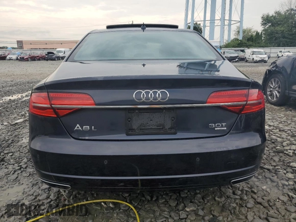 2018 Audi A8 with VIN WAU44AFD0JN000152, listed as a Copart auction lot 62844254 with 47,325 mi miles and Salvage title. Bid and sale history available at DreamBid. Image 6.