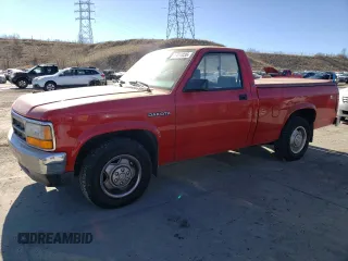 1993 Dodge Dakota "S" with VIN 1B7FL26X5PS214918, listed as a Copart auction lot 47417035 with 104,004 mi miles and Clean Title. Bid and sale history available at carsss.com. Image 1.