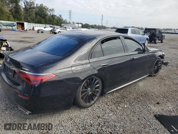 2023 Mercedes-Benz S-Class S 580e with VIN W1K6G6KB0PA191274, listed as a Copart auction lot 79265034 with 20,817 mi miles and Salvage Title. Bid and sale history available at carsss.com. Image 3.
