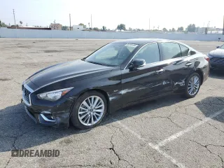 2020 Infiniti Q50 Luxe with VIN JN1EV7AP9LM203643, listed as a Copart auction lot 60339185 with 36,513 mi miles and Salvage title. Bid and sale history available at DreamBid. Image 1.