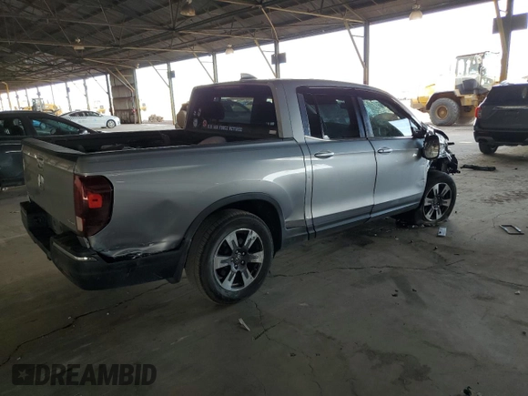 2017 Honda Ridgeline RTL-T with VIN 5FPYK2F6XHB011712, listed as a Copart auction lot 58451145 with 147,720 mi miles and Salvage title. Bid and sale history available at DreamBid. Image 3.