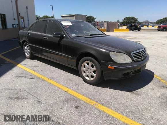2002 Mercedes-Benz S-Class 4.3L with VIN WDBNG70JX2A231244, listed as a IAAI auction lot 41533814 with 103,215 mi miles. Bid and sale history available at carsss.com. Image 1.