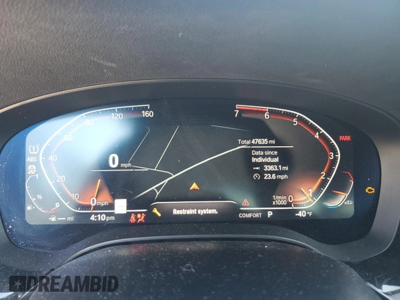 2021 BMW 5 Series 530i with VIN WBA53BH06MWX21033, listed as a Copart auction lot 47253455 with 47,635 mi miles and Salvage title. Bid and sale history available at DreamBid. Image 9.