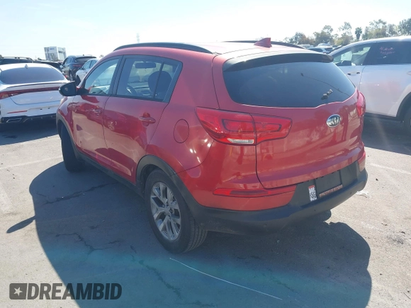 2014 Kia Sportage LX with VIN KNDPB3AC0E7607615, listed as a IAAI auction lot 41839123 with 93,946 mi miles. Bid and sale history available at carsss.com. Image 3.