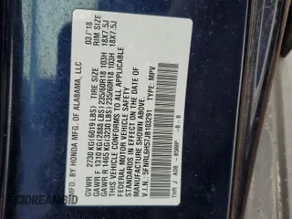 2018 Honda Odyssey EX with VIN 5FNRL6H57JB103291, listed as a Copart auction lot 58733025 with 177,279 mi miles and Salvage title. Bid and sale history available at DreamBid. Image 13.