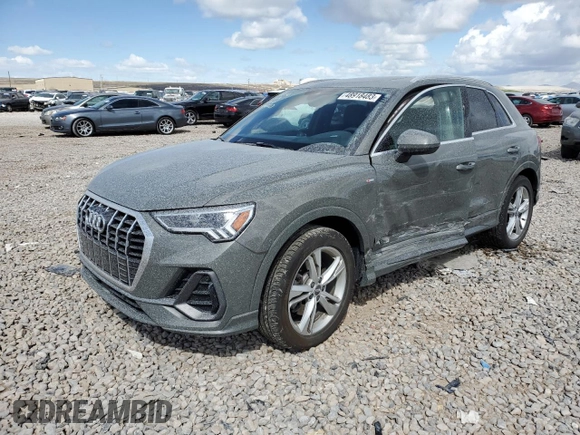 2020 Audi Q3 S line Premium Plus with VIN WA1EECF32L1046027, listed as a Copart auction lot 48918483 with 16,022 mi miles and . Bid and sale history available at DreamBid. Image 1.