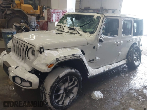 2022 Jeep Wrangler Unlimited Sahara with VIN 1C4HJXEN3NW222744, listed as a IAAI auction lot 41249285 with 43,780 mi miles and . Bid and sale history available at DreamBid. Image 23.