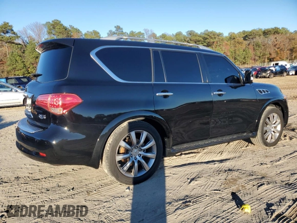 2012 Infiniti QX56 7-passenger with VIN JN8AZ2NE5C9021604, listed as a Copart auction lot 80391754 with 169,913 mi miles and Clean Title. Bid and sale history available at carsss.com. Image 3.