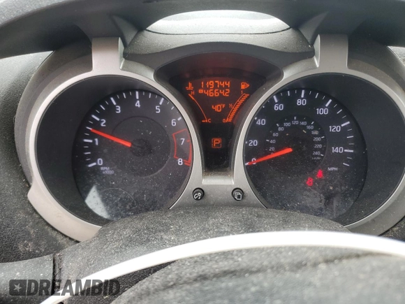 2013 Nissan Juke SV with VIN JN8AF5MV6DT222041, listed as a Copart auction lot 46927845 with 119,744 mi miles and Salvage Title. Bid and sale history available at carsss.com. Image 9.