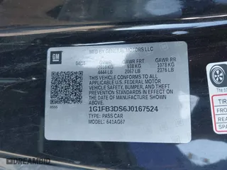 2018 Chevrolet Camaro 1LT with VIN 1G1FB3DS6J0167524, listed as a IAAI auction lot 41583079 with 98,089 mi miles. Bid and sale history available at carsss.com. Image 9.