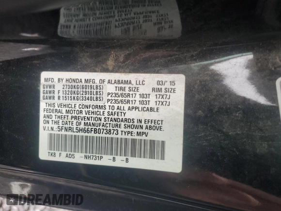 2015 Honda Odyssey EX-L z VIN 5FNRL5H66FB073873, wystawiony jako Copart lot #55090705 z przebiegiem 194 981 mil mil oraz Czysty tytuł • Clean title. Historia ofert i sprzedaży dostępna na DreamBid. Obrazek 13.