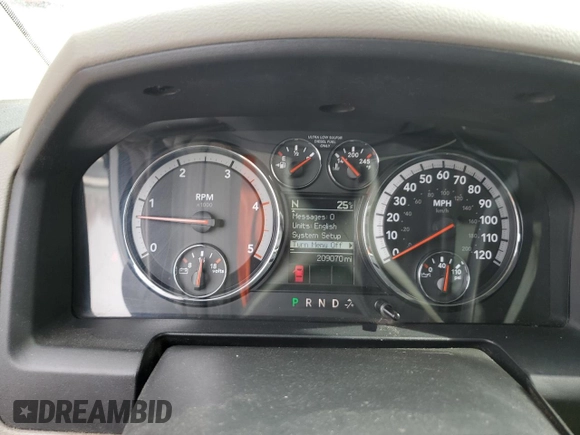 2011 Ram 2500 SLT with VIN 3D7UT2CL5BG593286, listed as a Copart auction lot 45127025 with 209,070 mi miles and Salvage title. Bid and sale history available at DreamBid. Image 9.