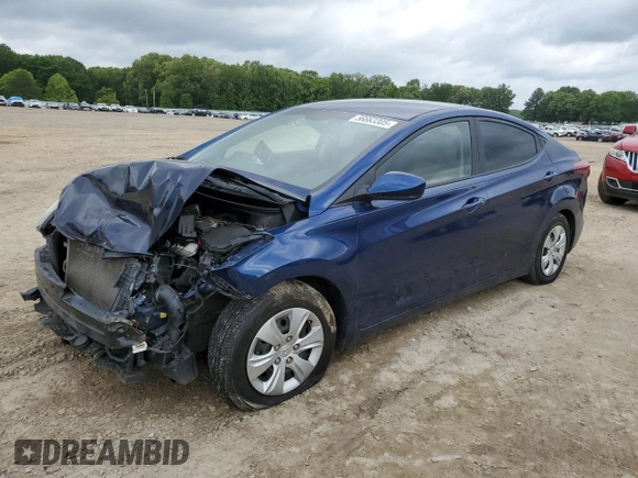 2016 Hyundai Elantra SE z VIN 5NPDH4AE7GH764131, wystawiony jako Copart lot #56663305 z przebiegiem 136 123 mil mil oraz Szkoda całkowita • Salvage title. Historia ofert i sprzedaży dostępna na DreamBid. Obrazek 1.