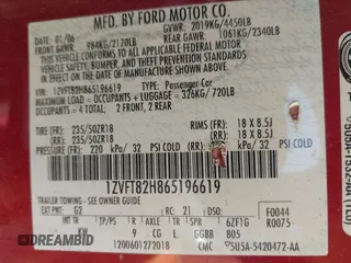 2006 Ford Mustang GT Deluxe с VIN 1ZVFT82H865196619, выставлен на аукционе IAAI как лот 42408724 с пробегом 199 280 миль миль и . История ставок и продаж доступна на DreamBid. Изображение 9.