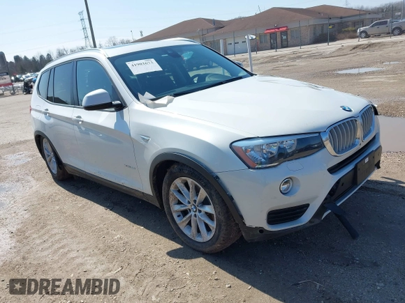 2016 BMW X3 xDrive28i with VIN 5UXWX9C5XG0D75116, listed as a IAAI auction lot 41902673 with 46,200 mi miles and . Bid and sale history available at DreamBid. Image 1.