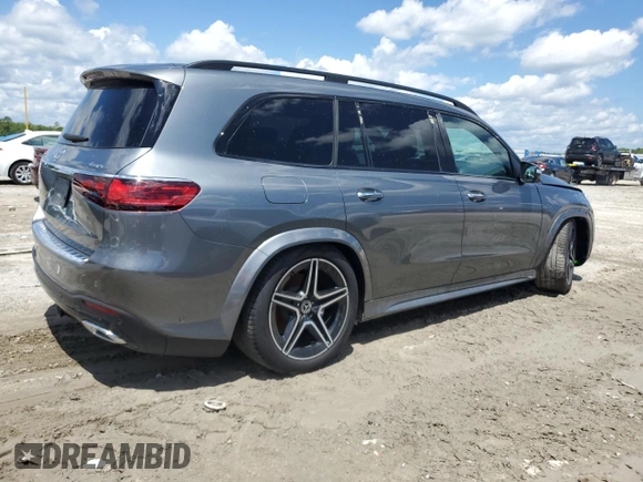 2024 Mercedes-Benz GLS 450 with VIN 4JGFF5KE5RB173752, listed as a Copart auction lot 56709275 with 1,631 mi miles and Clean Title. Bid and sale history available at DreamBid. Image 3.