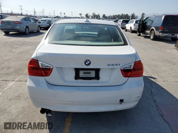 2007 BMW 3 Series 328i with VIN WBAVC53527FZ74813, listed as a Copart auction lot 62311675 with 159,332 mi miles and Salvage title. Bid and sale history available at DreamBid. Image 6.