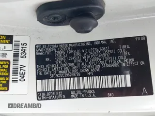 2009 Toyota Sienna XLE with VIN 5TDZK22C39S269799, listed as a IAAI auction lot 42092532 with 339,646 mi miles. Bid and sale history available at carsss.com. Image 9.