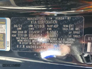 2022 Kia Carnival LXS with VIN KNDNB4H3XN6115067, listed as a Copart auction lot 72512674 with 52,942 mi miles and Salvage Title. Bid and sale history available at carsss.com. Image 14.