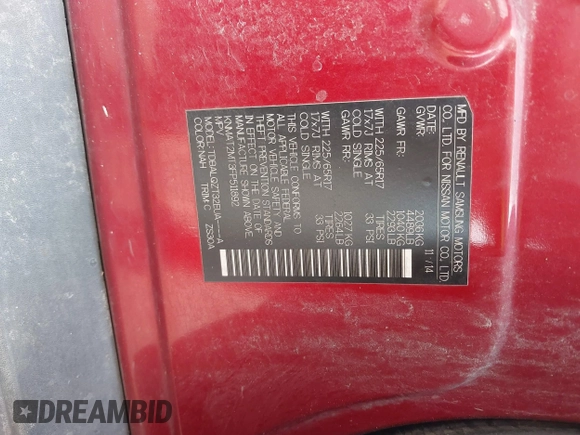 2015 Nissan Rogue S with VIN KNMAT2MT3FP511892, listed as a IAAI auction lot 42083204 with 140,022 mi miles and . Bid and sale history available at DreamBid. Image 9.