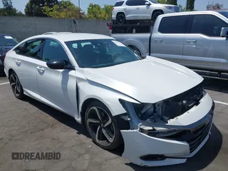2021 Honda Accord Sport with VIN 1HGCV1F3XMA105166, listed as a IAAI auction lot 42575446 with 55,710 mi miles and . Bid and sale history available at DreamBid. Image 1.
