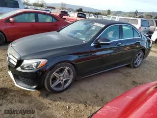 2015 Mercedes-Benz C-Class C 300 with VIN 55SWF4JB5FU092327, listed as a Copart auction lot 49731925 with 84,386 mi miles and Salvage Title. Bid and sale history available at carsss.com. Image 1.
