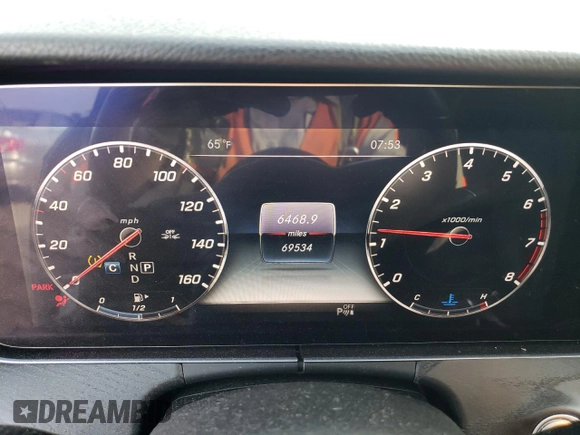 2020 Mercedes-Benz E 350 with VIN WDDZF8EBXLA734339, listed as a Copart auction lot 53854785 with 69,534 mi miles and Salvage Title. Bid and sale history available at DreamBid. Image 9.
