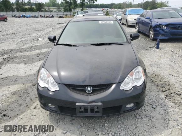2002 Acura RSX Type S with VIN JH4DC53022C016749, listed as a Copart auction lot 53957485 with 166,533 mi miles and Salvage title. Bid and sale history available at DreamBid. Image 5.