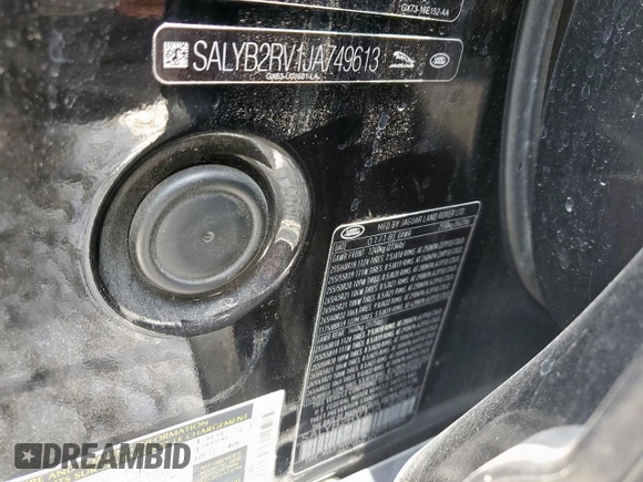 2018 Land Rover Range Rover Velar S с VIN SALYB2RV1JA749613, выставлен на аукционе Copart как лот 57443005 с пробегом 126 321 миль миль и Списание • Salvage title. История ставок и продаж доступна на DreamBid. Изображение 14.