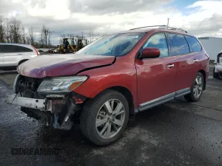 2015 Nissan Pathfinder Platinum with VIN 5N1AR2MN3FC715658, listed as a Copart auction lot 47620925 with 94,097 mi miles and Salvage Title. Bid and sale history available at DreamBid. Image 1.