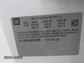 2014 Chevrolet Malibu LS with VIN 1G11B5SL4EF242788, listed as a IAAI auction lot 42117283 with 225,193 mi miles and . Bid and sale history available at DreamBid. Image 9.