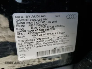 2024 Audi Q5 S line Prestige with VIN WA1F2AFY3R2034081, listed as a Copart auction lot 57884204 with 2,793 mi miles and Salvage Title. Bid and sale history available at carsss.com. Image 15.