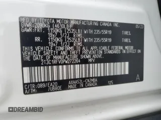 2023 Toyota RAV4 XLE Premium с VIN 2T3C1RFV0PW272264, выставлен на аукционе Copart как лот 50950395 с пробегом 25 080 миль миль и Списание • Salvage title. История ставок и продаж доступна на DreamBid. Изображение 13.