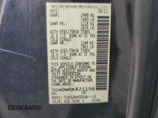 2013 Nissan Xterra S z VIN 5N1AN0NW9DN821198, wystawiony jako Copart lot #57106515 z przebiegiem 114 930 mil mil oraz Szkoda całkowita • Salvage title. Historia ofert i sprzedaży dostępna na DreamBid. Obrazek 14.