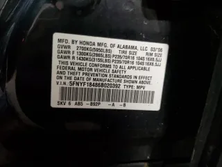2006 Honda Pilot EX with VIN 5FNYF18486B020392, listed as a Copart auction lot 49639095 with 152,545 mi miles and Salvage Title. Bid and sale history available at carsss.com. Image 13.