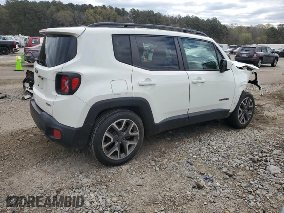 2018 Jeep Renegade Latitude with VIN ZACCJABB8JPG73693, listed as a Copart auction lot 49843235 with 92,447 mi miles and Salvage Title. Bid and sale history available at carsss.com. Image 3.